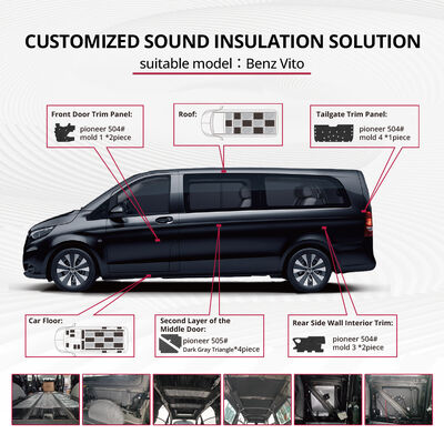 Buen precio Kit de insonorización a medida para Benz Vito con materiales de primera calidad para la reducción de ruido en todo el vehículo / Solución de insonorización personalizada / Fábrica de audio para vehículos en línea